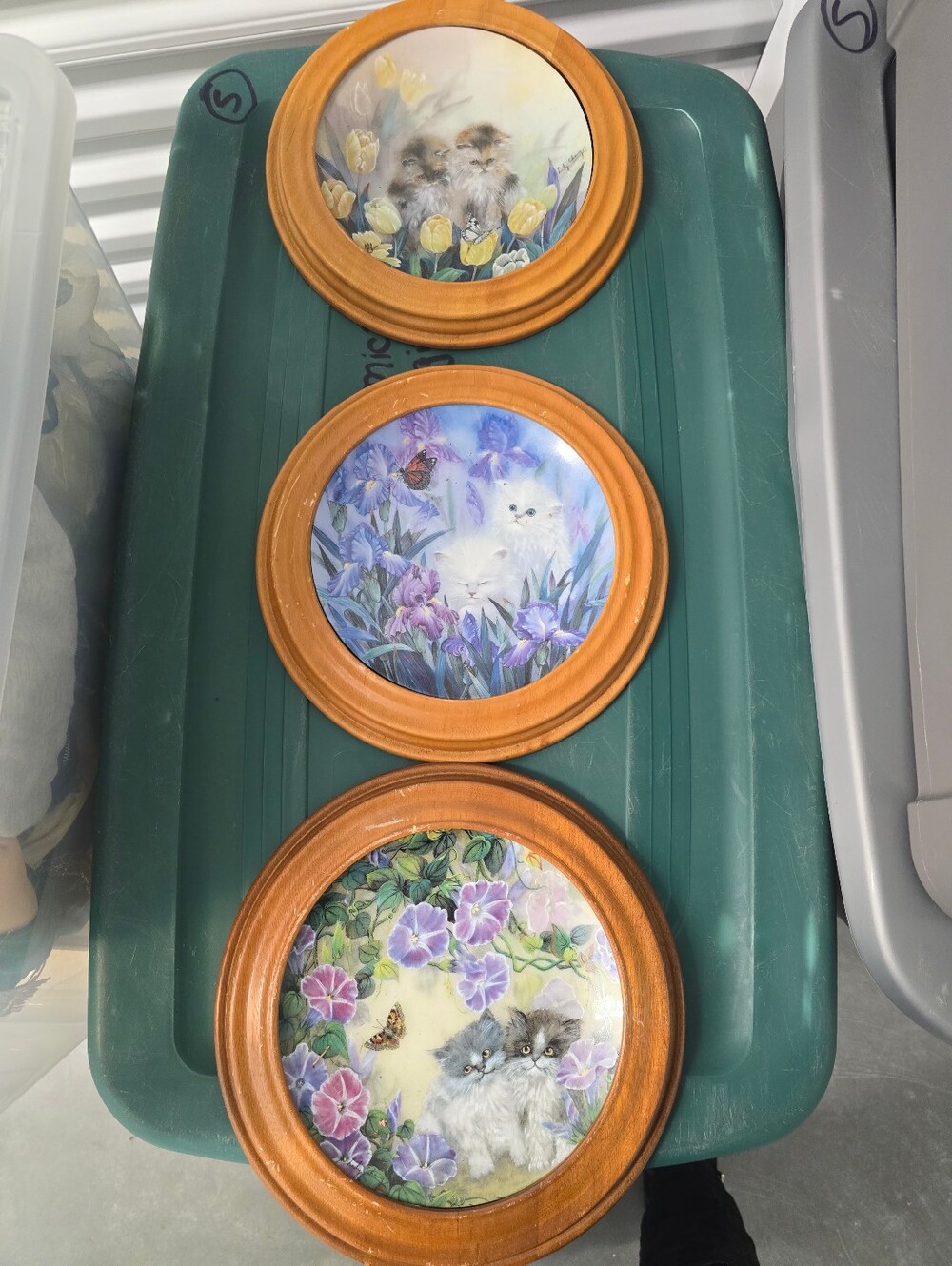 *RARE* Set Of 3-Lily Chang By Bradford Exchange Cat Plates With Frames